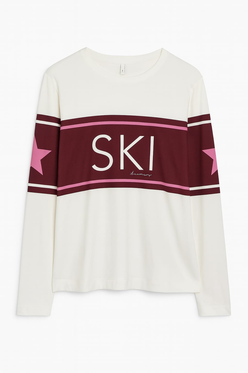 Pijama LUA LUA Slim Ski Dreamers Branco com Detalhes em Vinho e Rosa