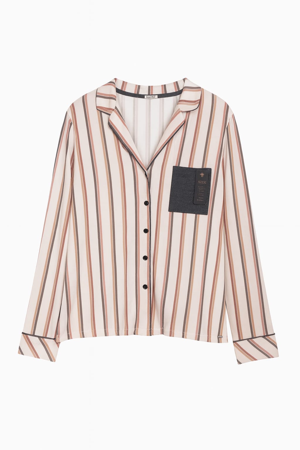 Pijama LUA LUA Aberto Stay Off White com Listras Coloridas