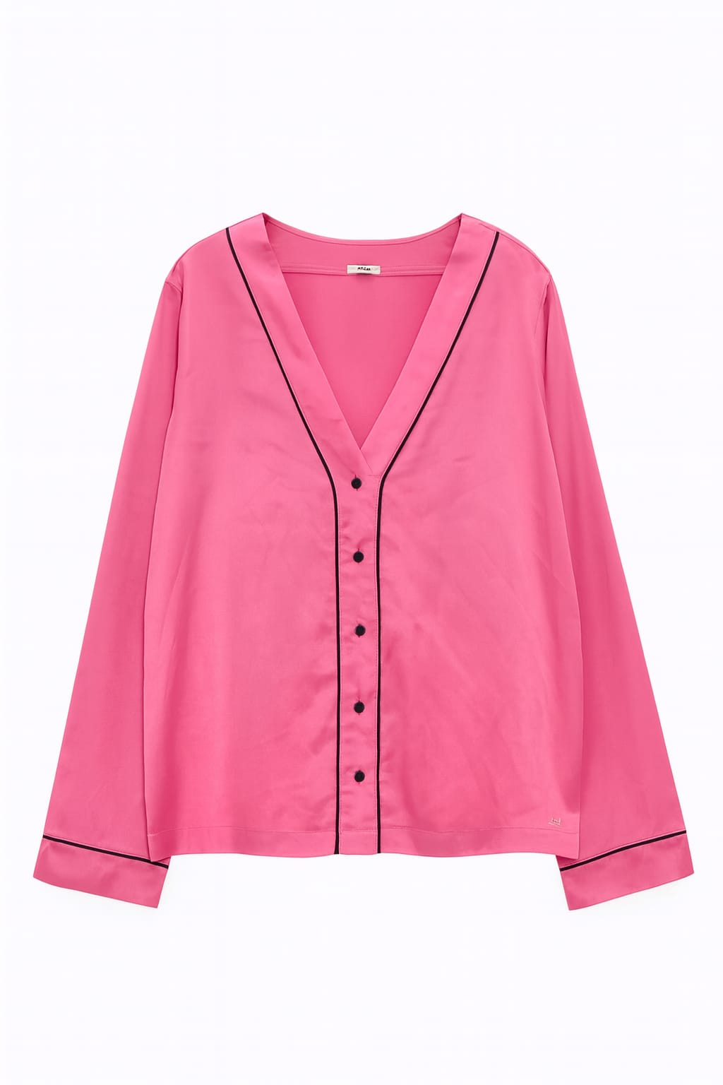 Pijama LUA LUÁ Longo Aberto em Cetim Rosa Vibrante