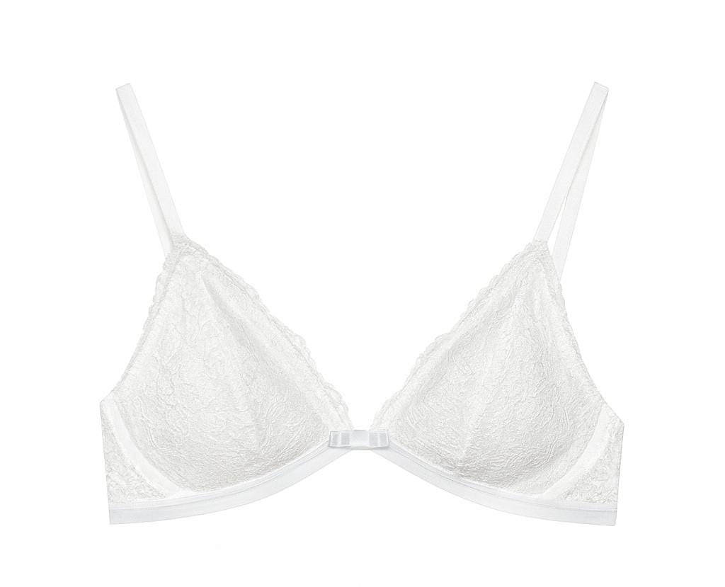 Lingerie RADIANCE em Renda Branca com Lacinho de Cetim