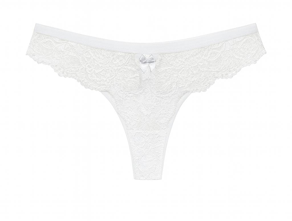 Lingerie RADIANCE em Renda Branca com Lacinho de Cetim