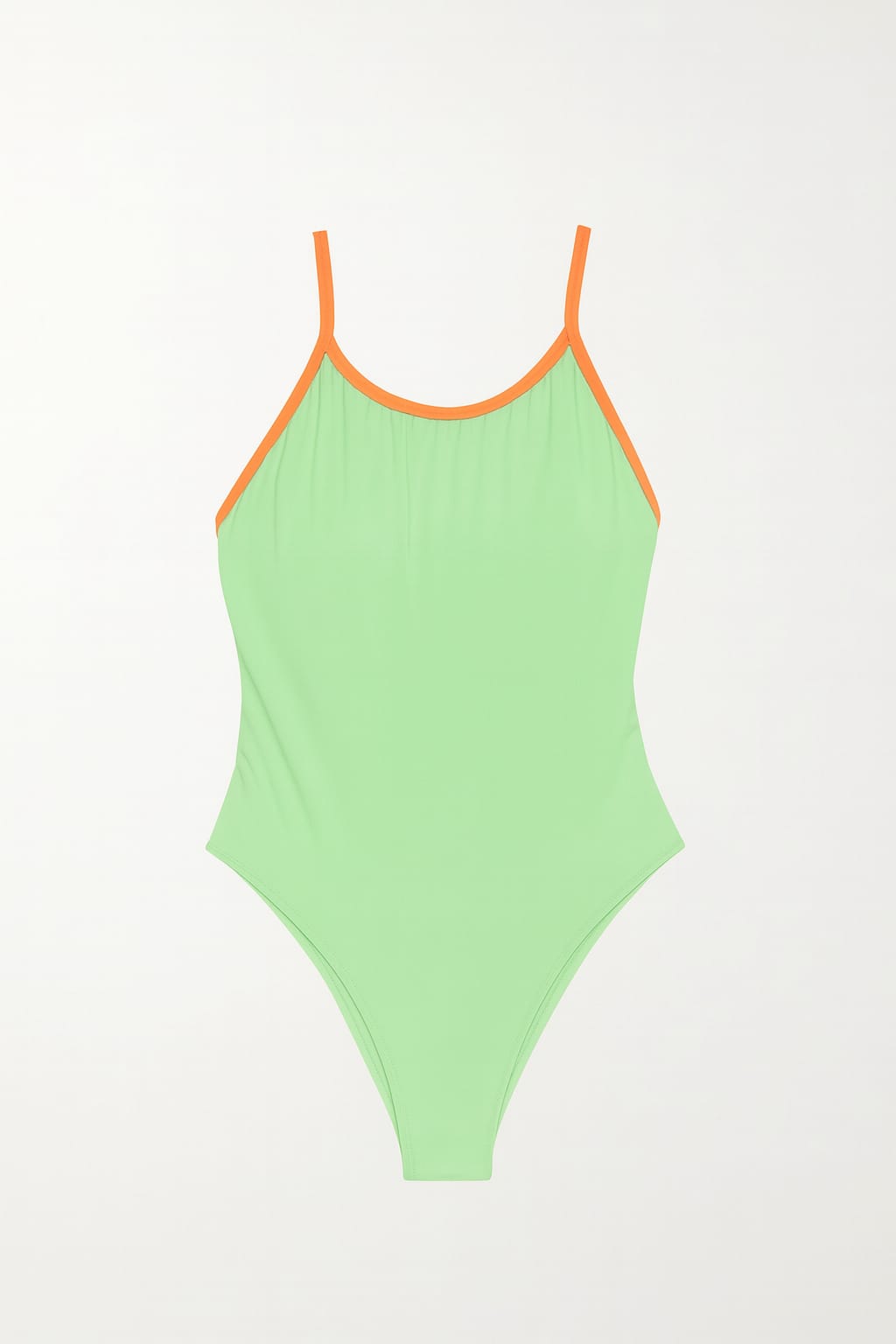 Maiô Verde Neon com Viés Laranja Clean BELLES