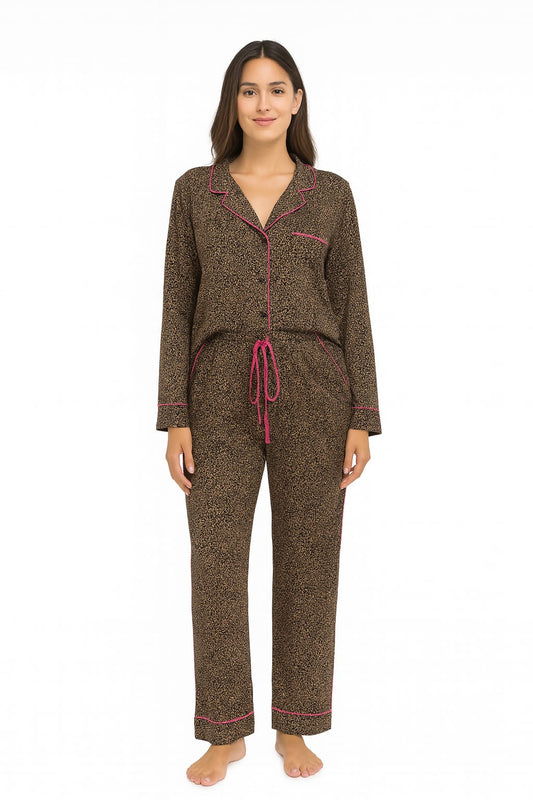 Pijama LUA LUA Savage Soul Estilo Americano com Estampa de Oncinha