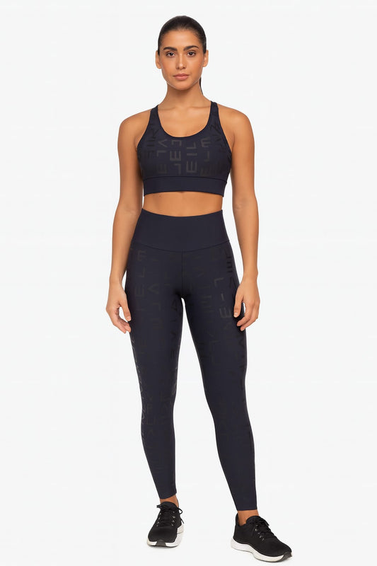 Conjunto Esportivo LIVE Preto com Detalhes Refletivos