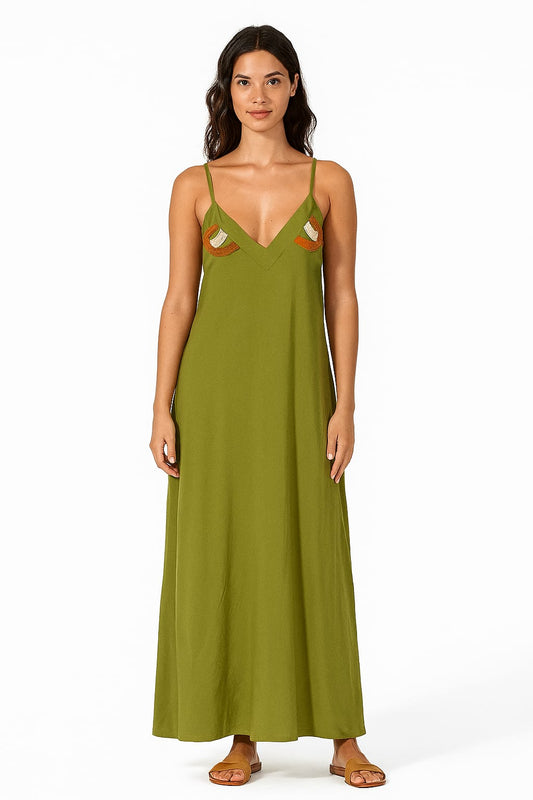 Camisola LUA LUA Midi Retrô Verde Oliva