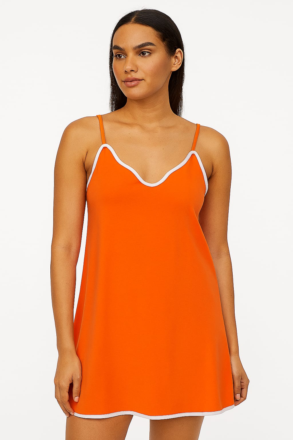 Camisola LUA LUA Caprese Laranja com Viés Branco