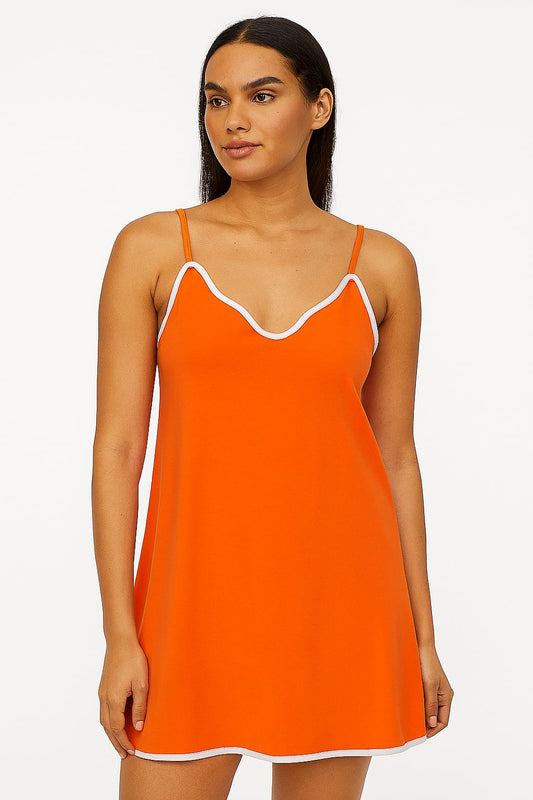 Camisola LUA LUA Caprese Laranja com Viés Branco