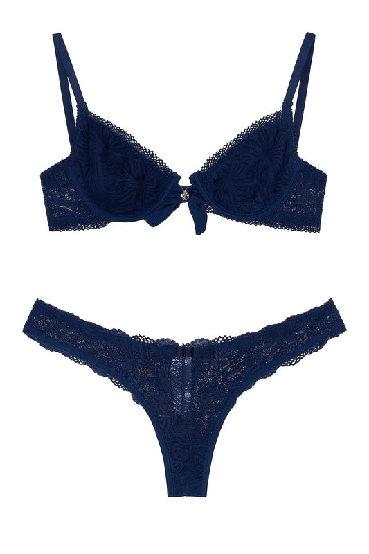 Lingerie RIVANNA Soutien em Renda Azul Marinho