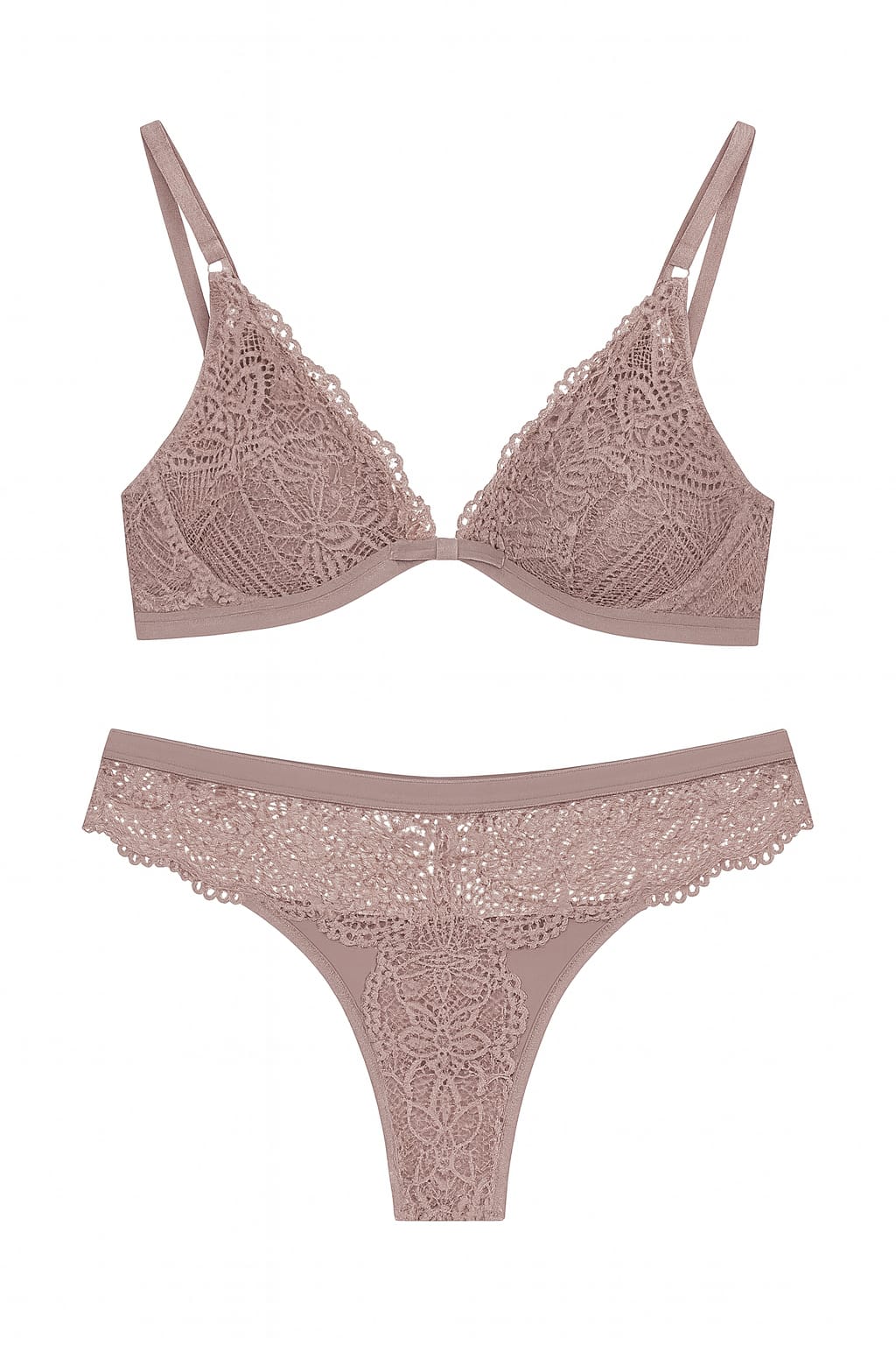 Lingerie ELEGANCE em Renda Nude Rosado