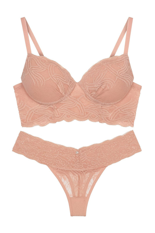 Lingerie RIVANNA em Renda Nude Rosado
