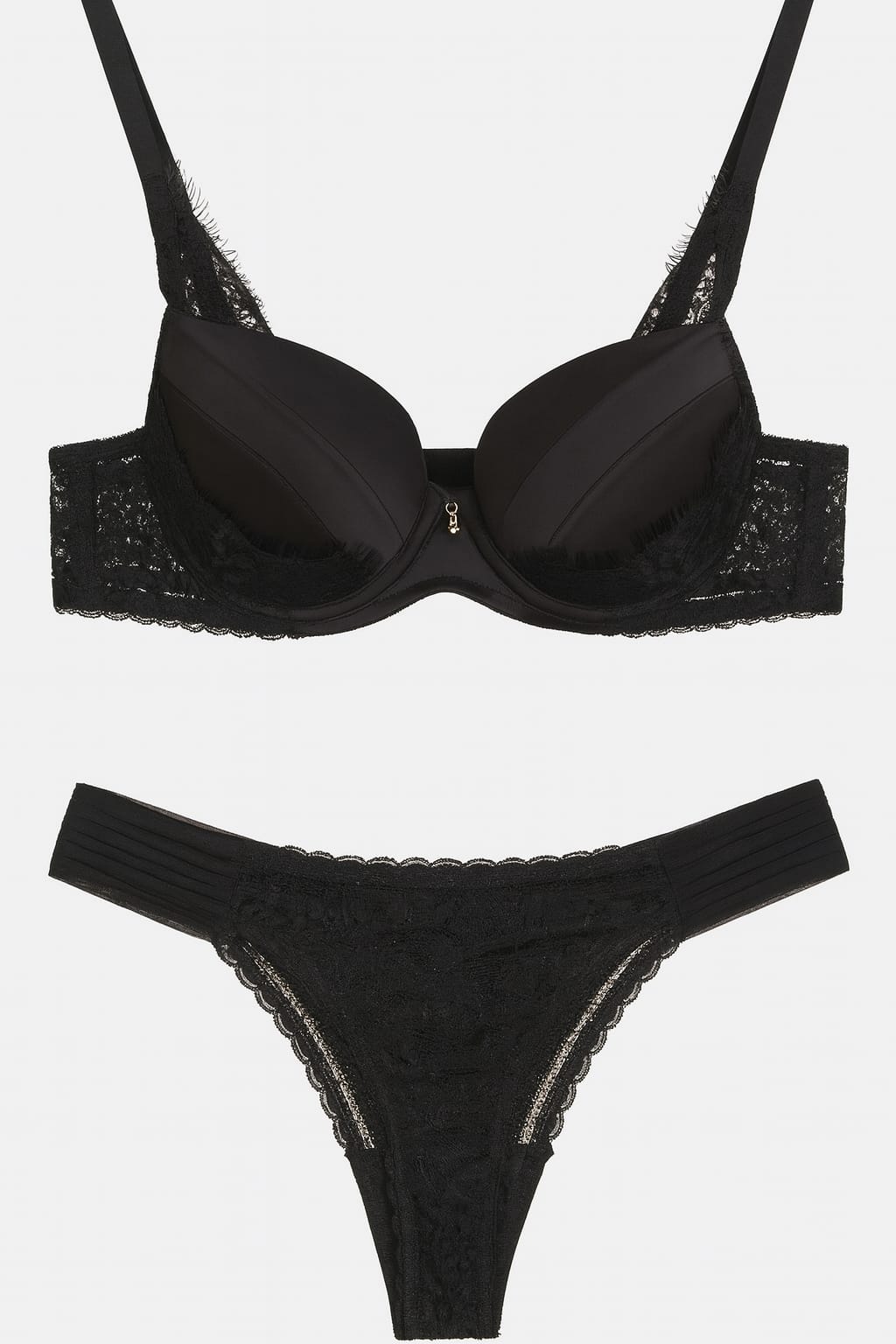 Lingerie BELLES Balconet Thais com Acetinado e Renda