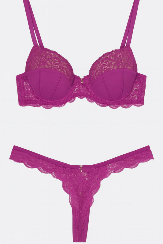 Lingerie BELLES Meia Taça Allana Roxa