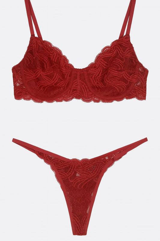 Lingerie RIVANNA Soutien com Aro em Renda Vermelha