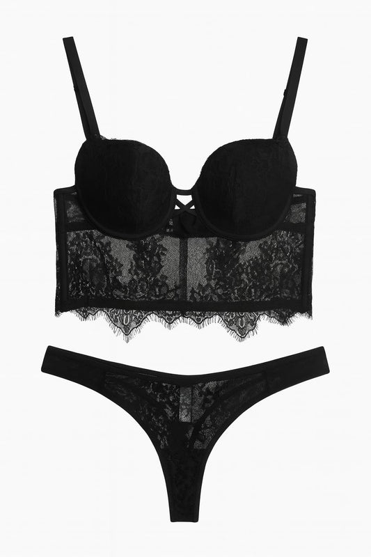 Cropped BELLES Meia Taça com Renda