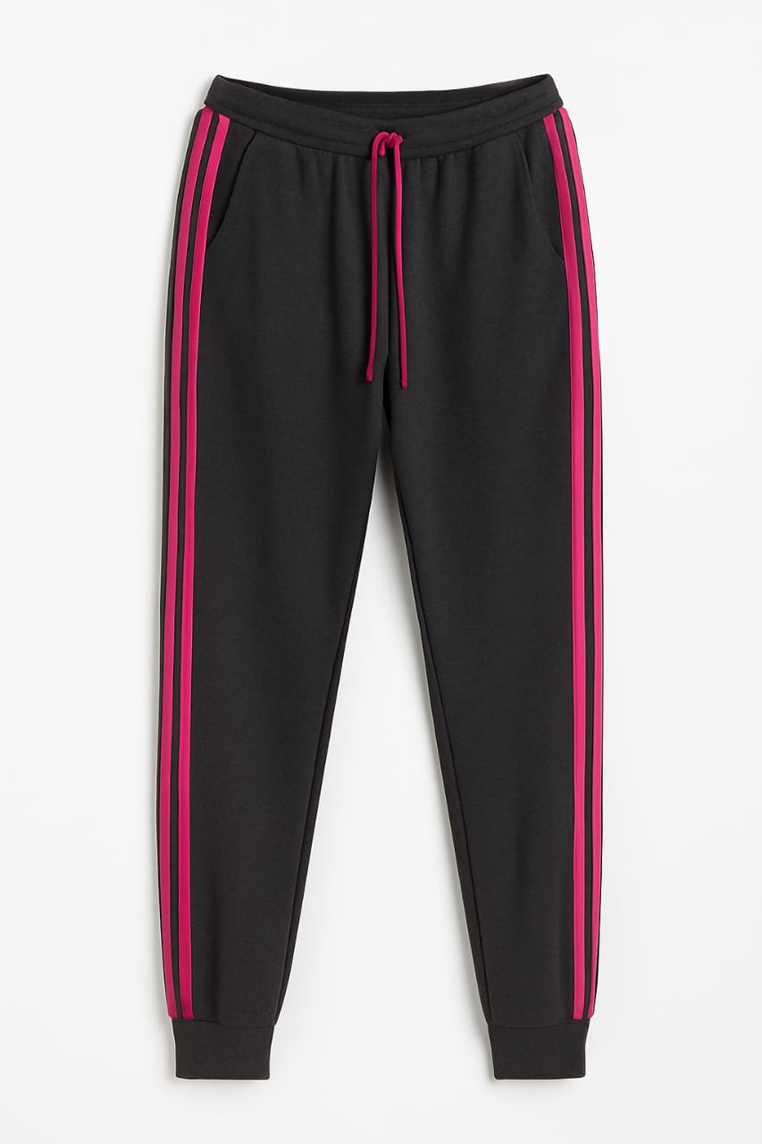Pijama LUA LUA Jogger Magesty Marrom com Listras Rosa