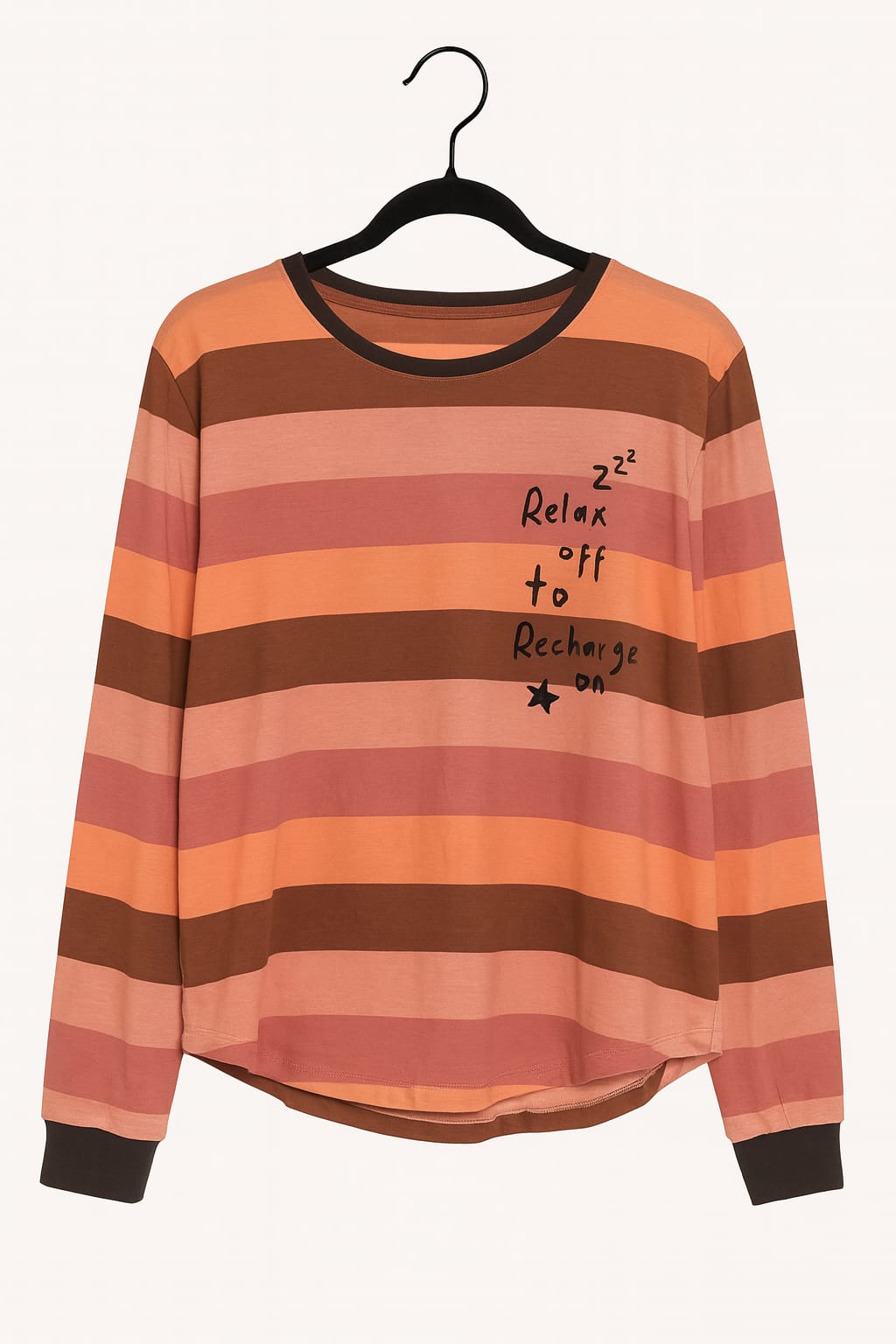 Pijama LUA LUÁ Jogger Fox Off Listrado com Frase Lateral