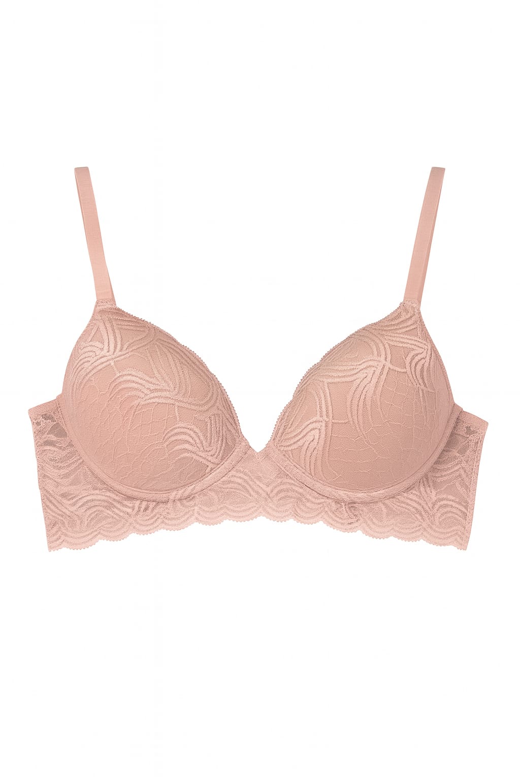 Lingerie RIVANNA Rosa Claro em Renda com Bojo e Base